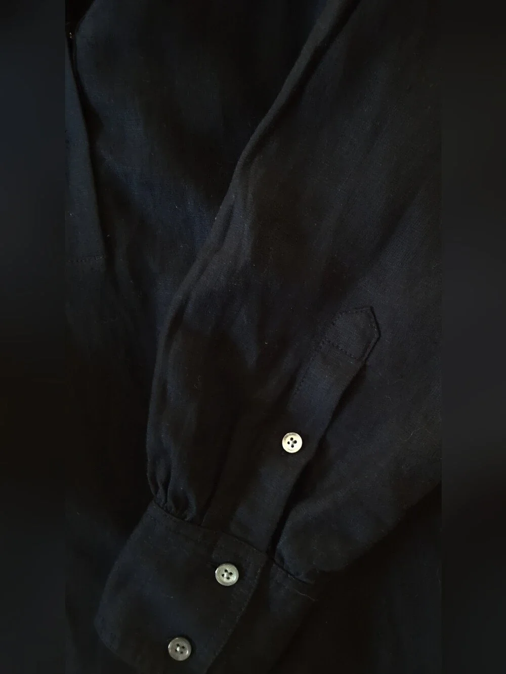 J. Crew Chic Cabana Dress in Black Linen Size Petite Medium, MP, NWOT